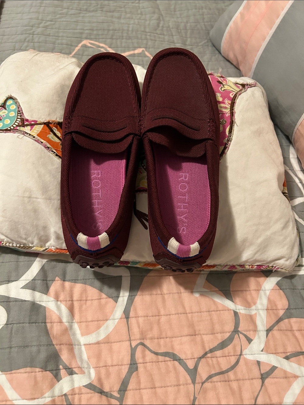 Rothy's Burgundy Knit Penny Loafers